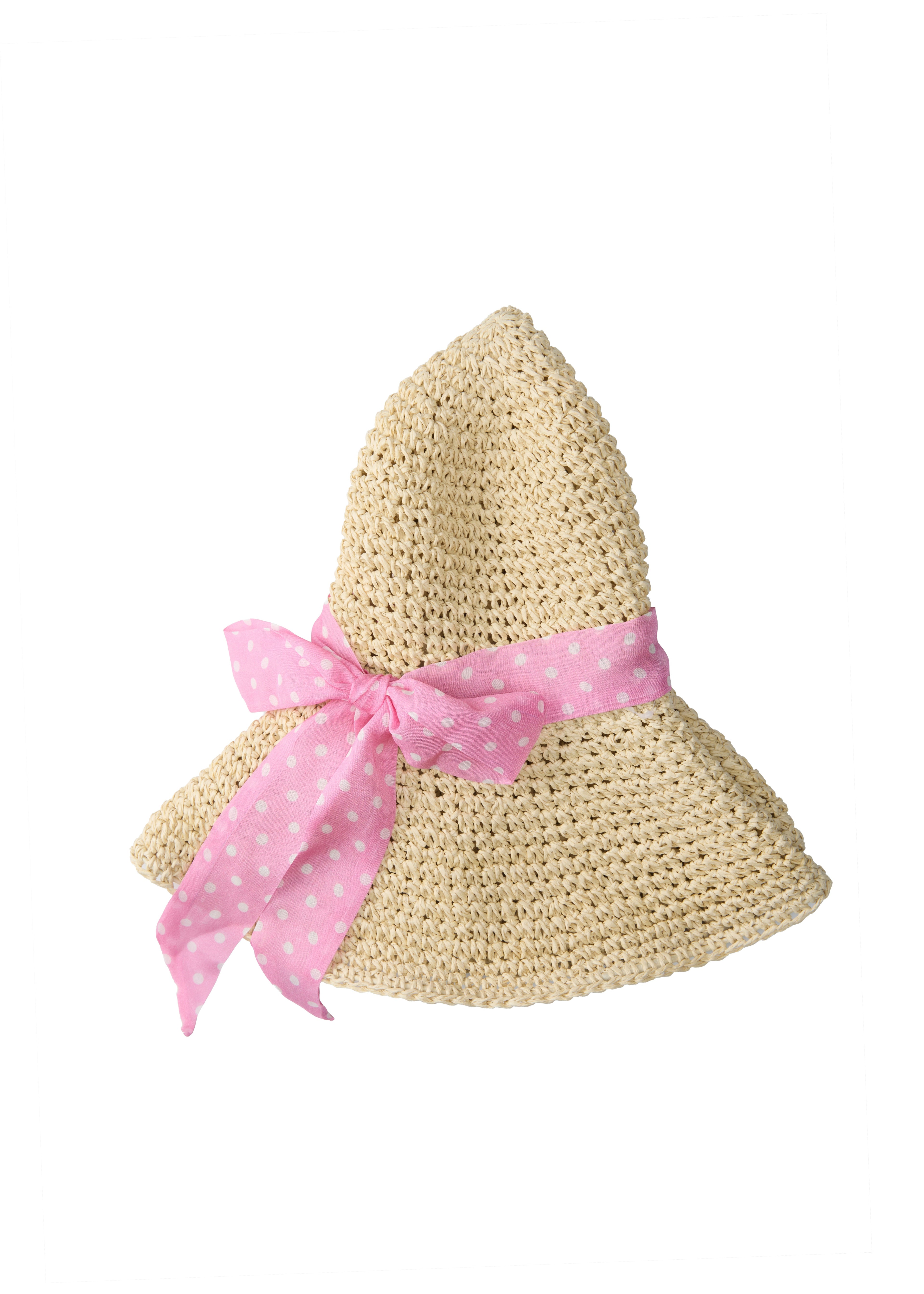 Wild Brim Packable Straw Hat with Silk Ribbon - Blush Riviera