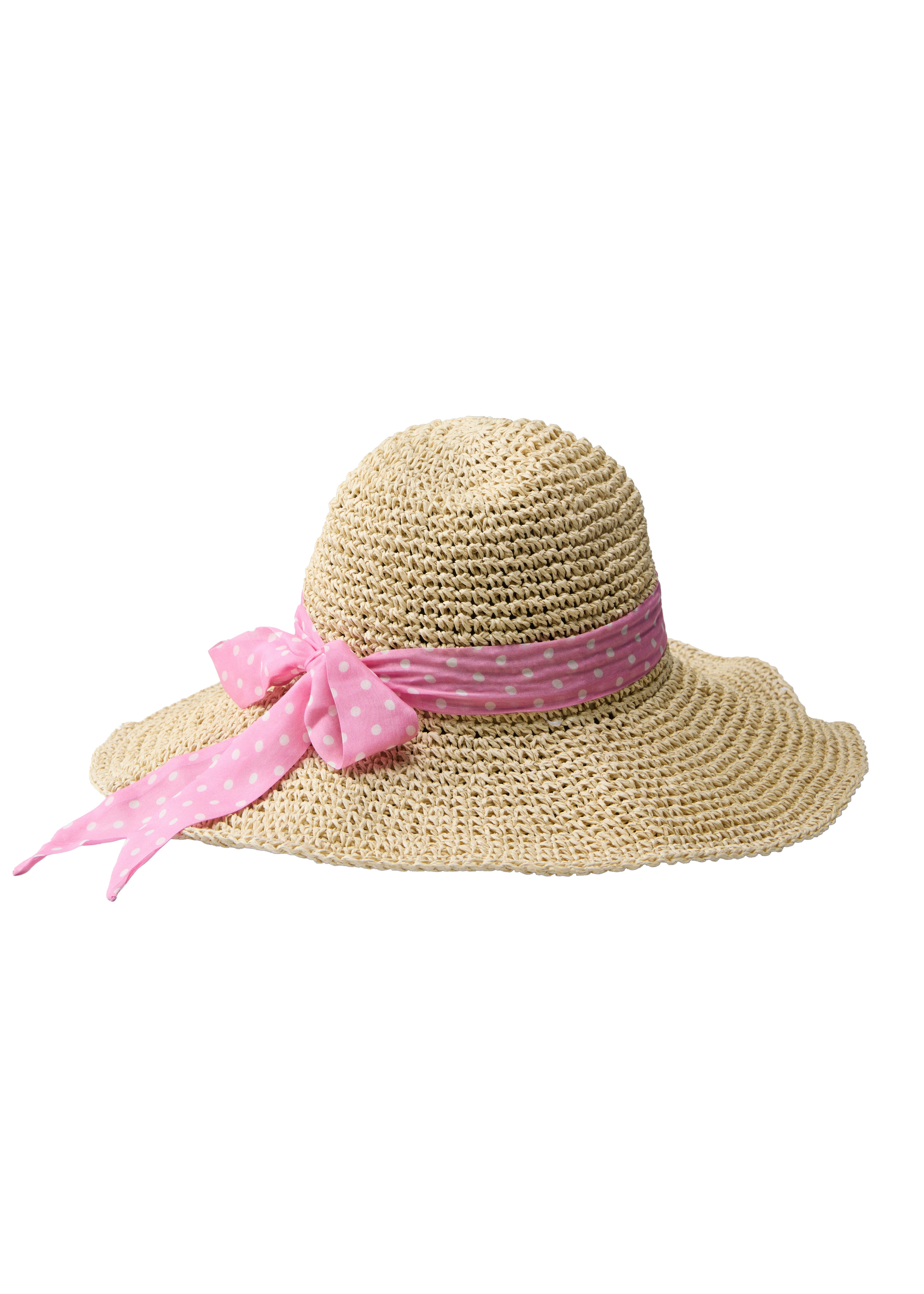 Wild Brim Packable Straw Hat with Silk Ribbon - Blush Riviera