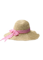 Wild Brim Packable Straw Hat with Silk Ribbon - Blush Riviera