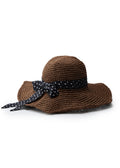 Wild Brim Packable Straw Hat with Silk Ribbon - Café Noir