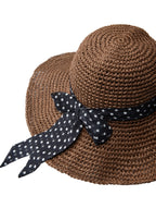 Wild Brim Packable Straw Hat with Silk Ribbon - Café Noir