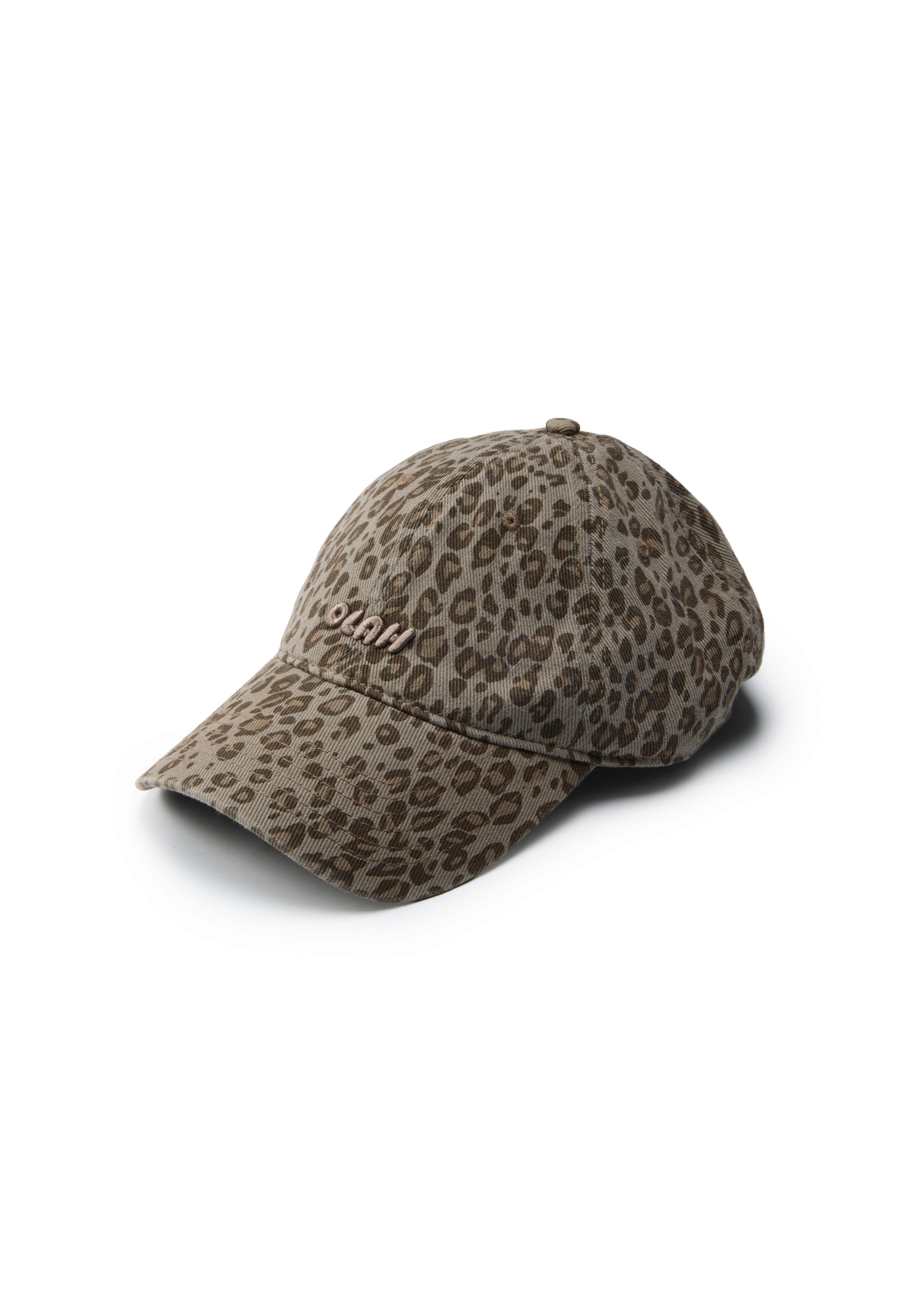 Leopard Print Baseball Cap - Stone