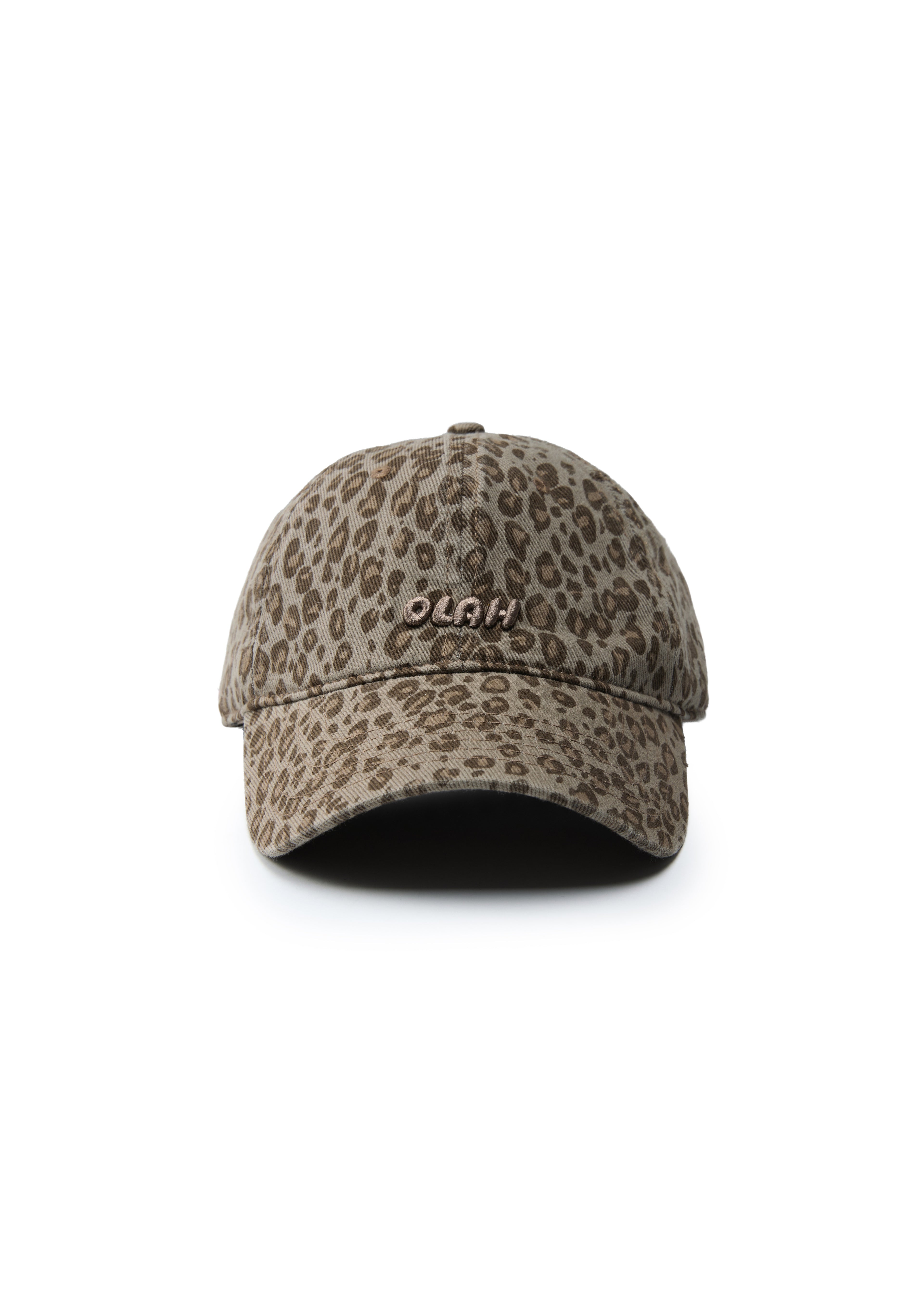 Leopard Print Baseball Cap - Stone