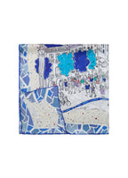 Barcelona Large Silk Square Scarf - Mediterranean Blue