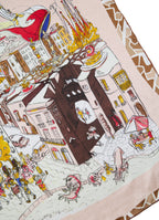 Barcelona Silk Square Scarf - Gothic Brown