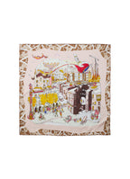 Barcelona Silk Square Scarf - Gothic Brown