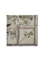 Rome Large Silk Square Scarf - Soft Limestone