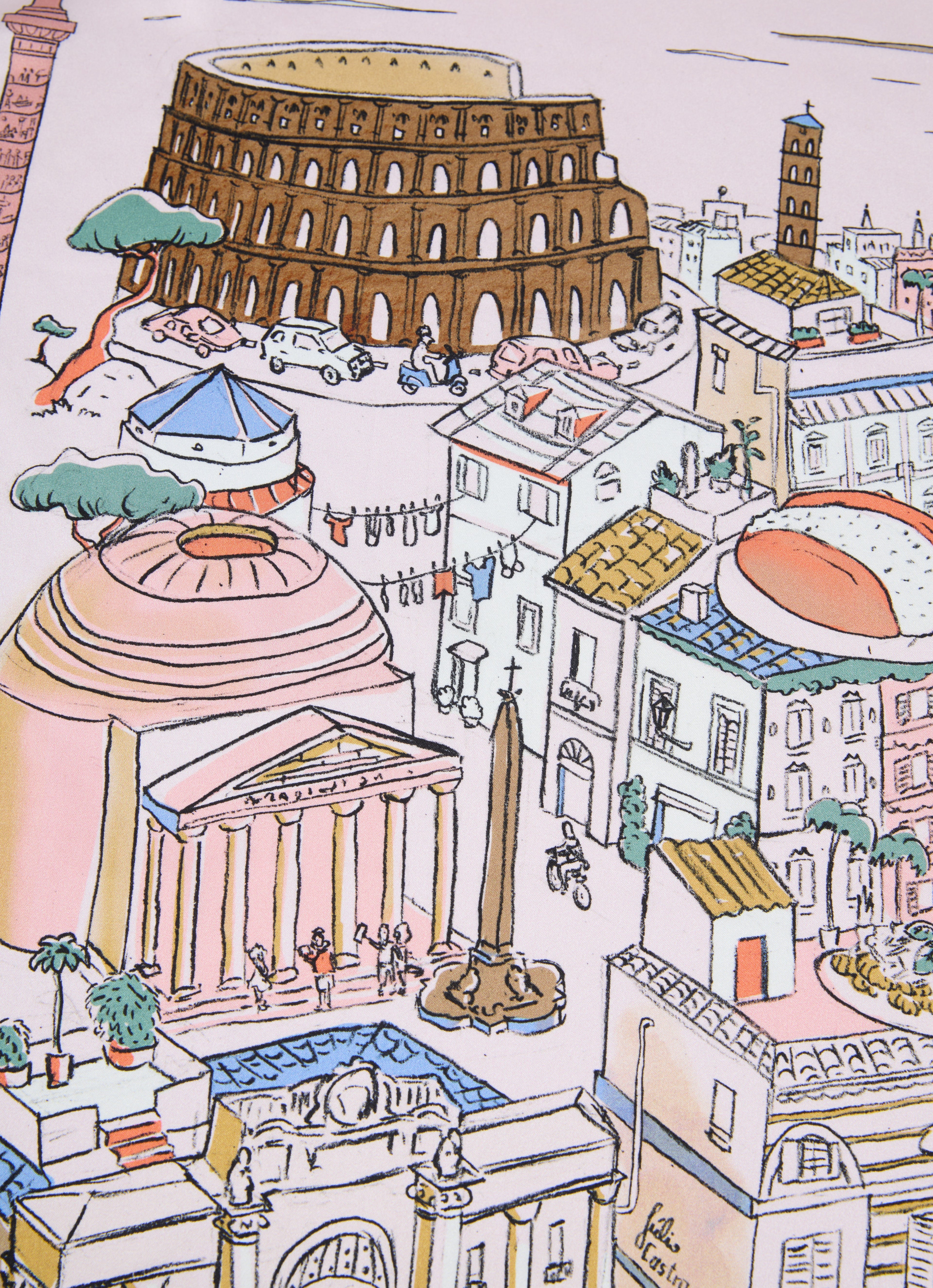 Rome Silk Square Scarf - Roman Blush
