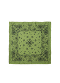 Paisley Silk Bandana Scarf - Soft Olive