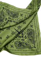 Paisley Silk Bandana Scarf - Soft Olive