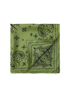 Paisley Silk Bandana Scarf - Soft Olive