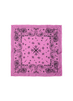 Paisley Silk Bandana Scarf - Hot Pink Bloom
