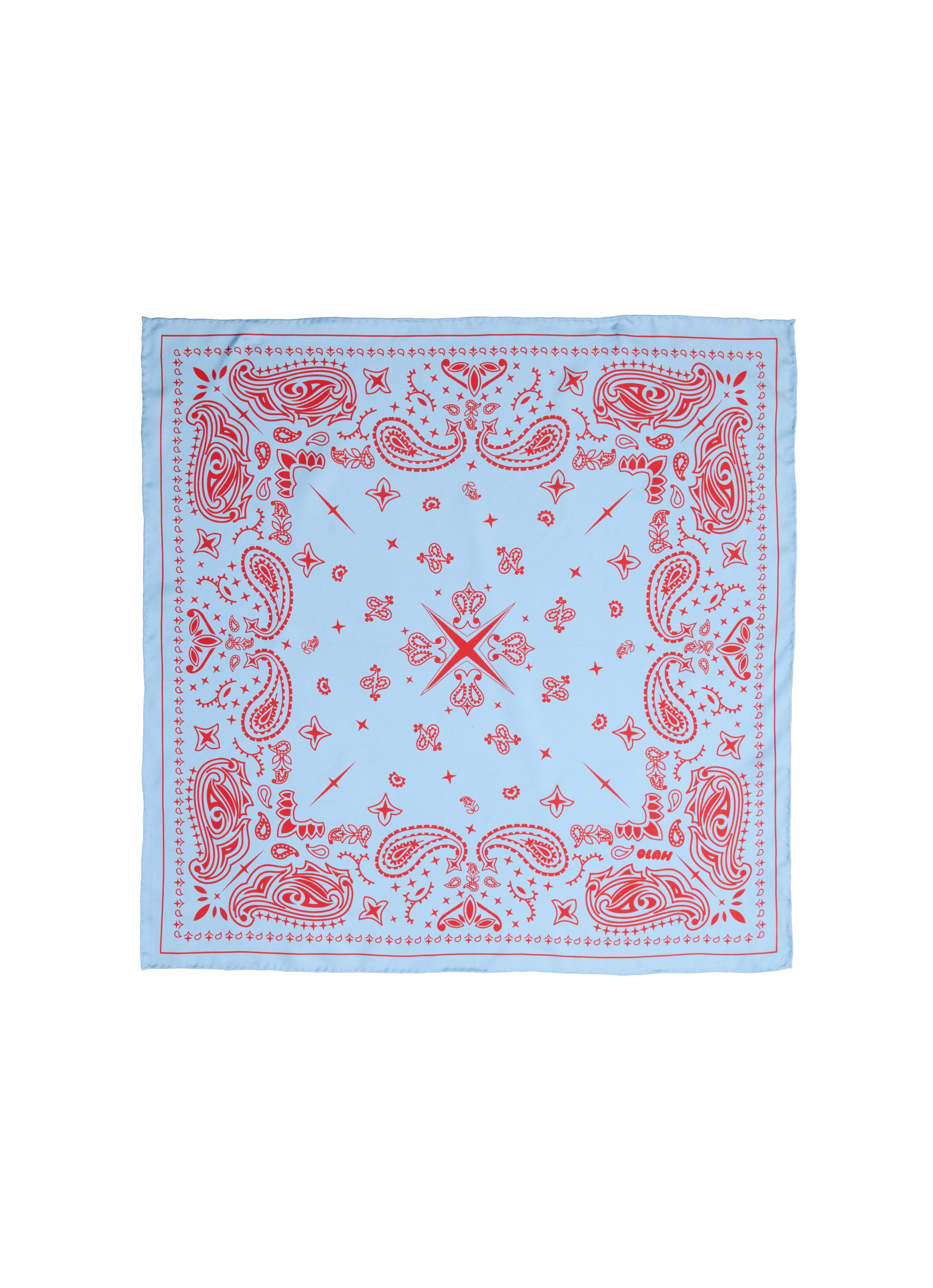 Paisley Silk Bandana Scarf - Dreamscape Blue