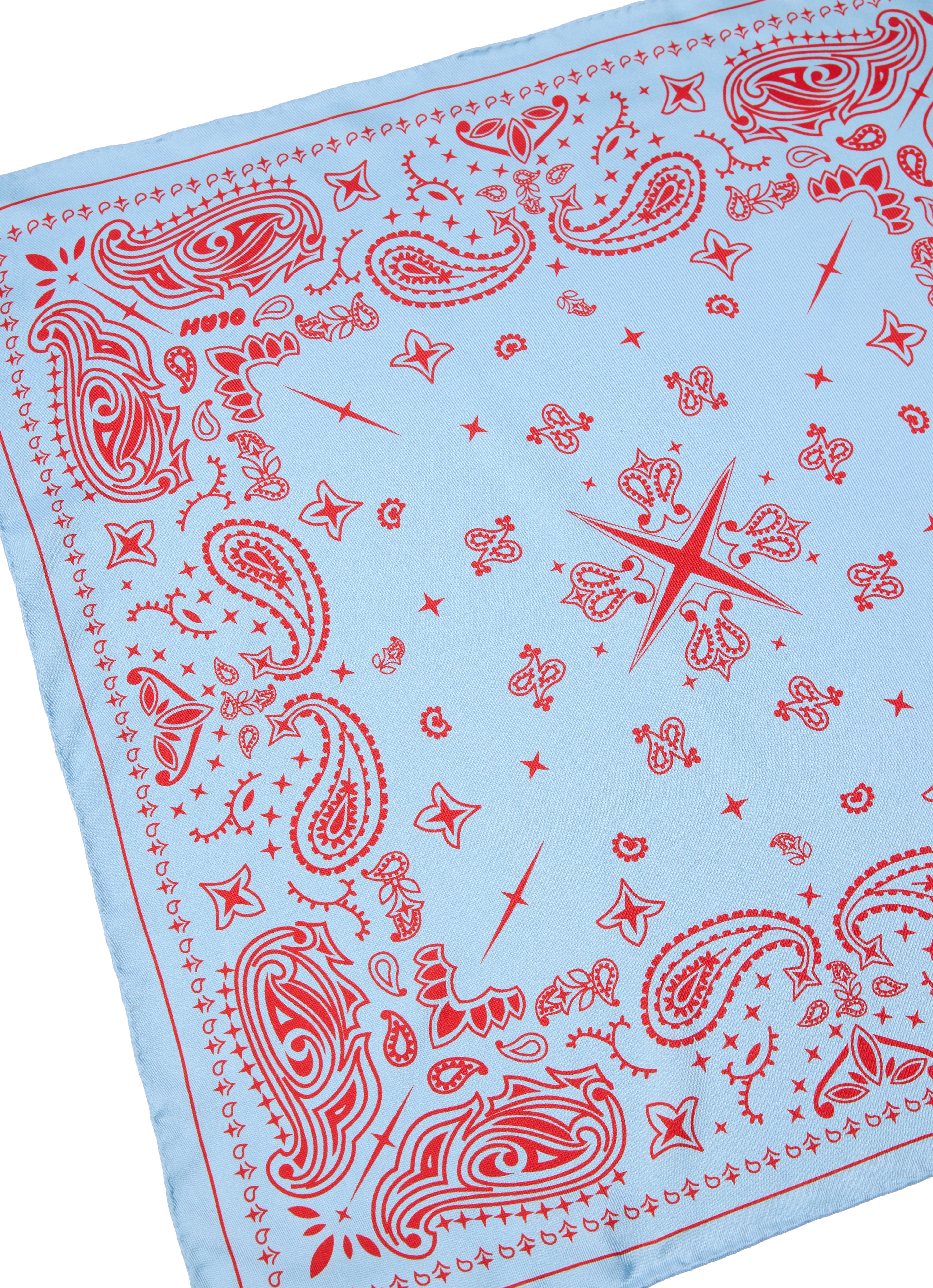 Paisley Silk Bandana Scarf - Dreamscape Blue