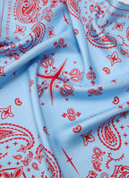 Paisley Silk Bandana Scarf - Dreamscape Blue