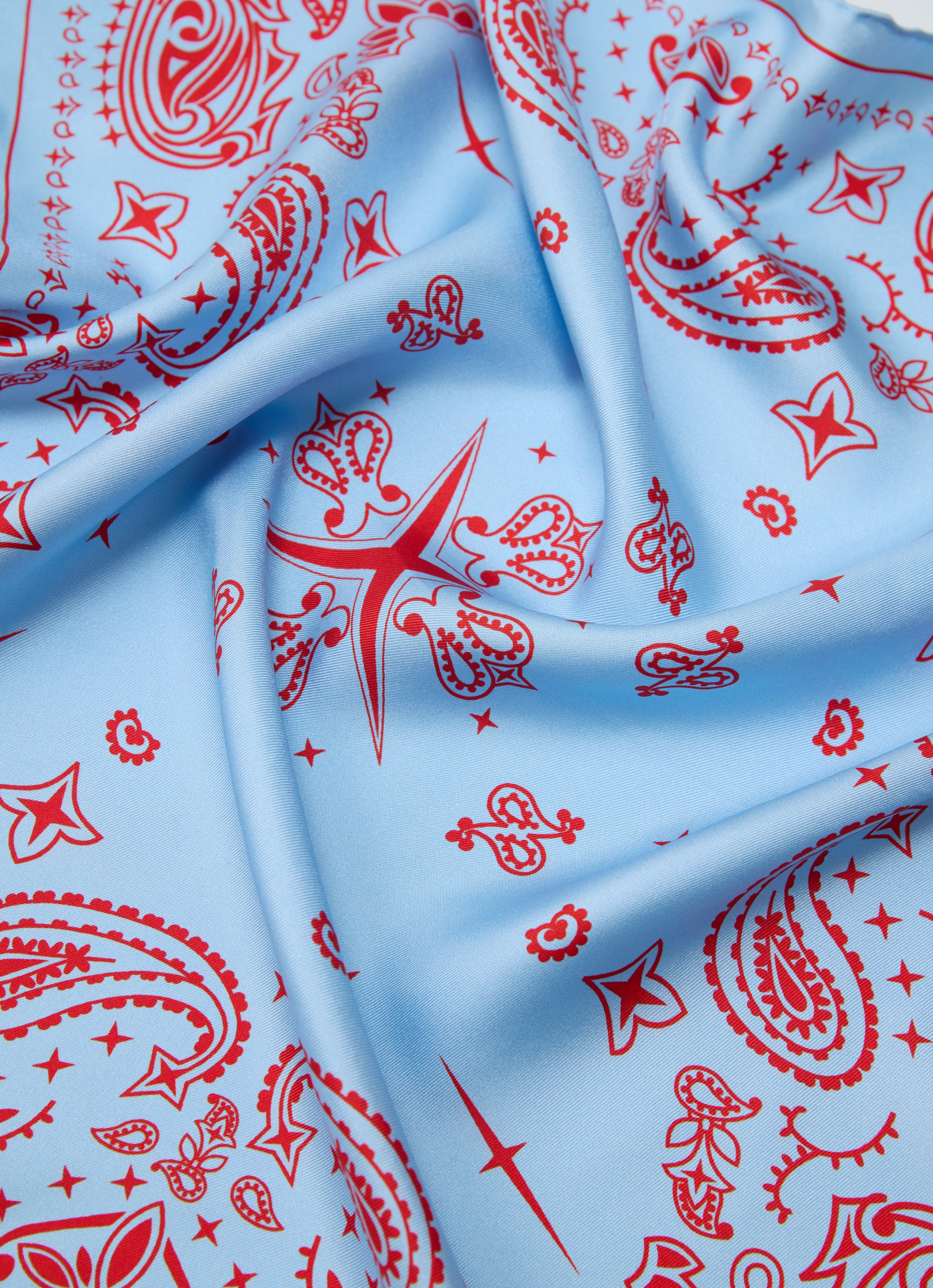 Paisley Silk Bandana Scarf - Dreamscape Blue