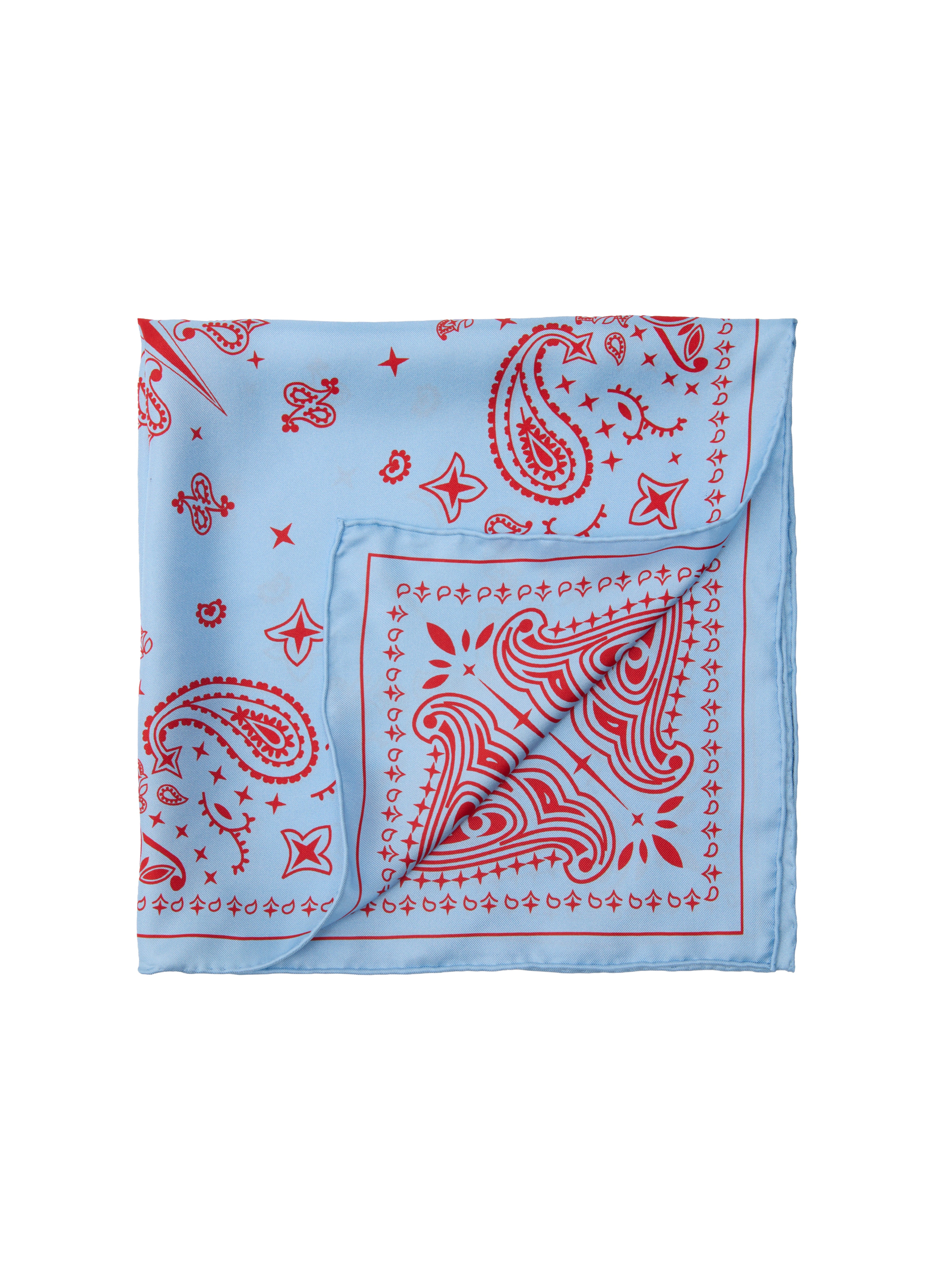 Paisley Silk Bandana Scarf - Dreamscape Blue