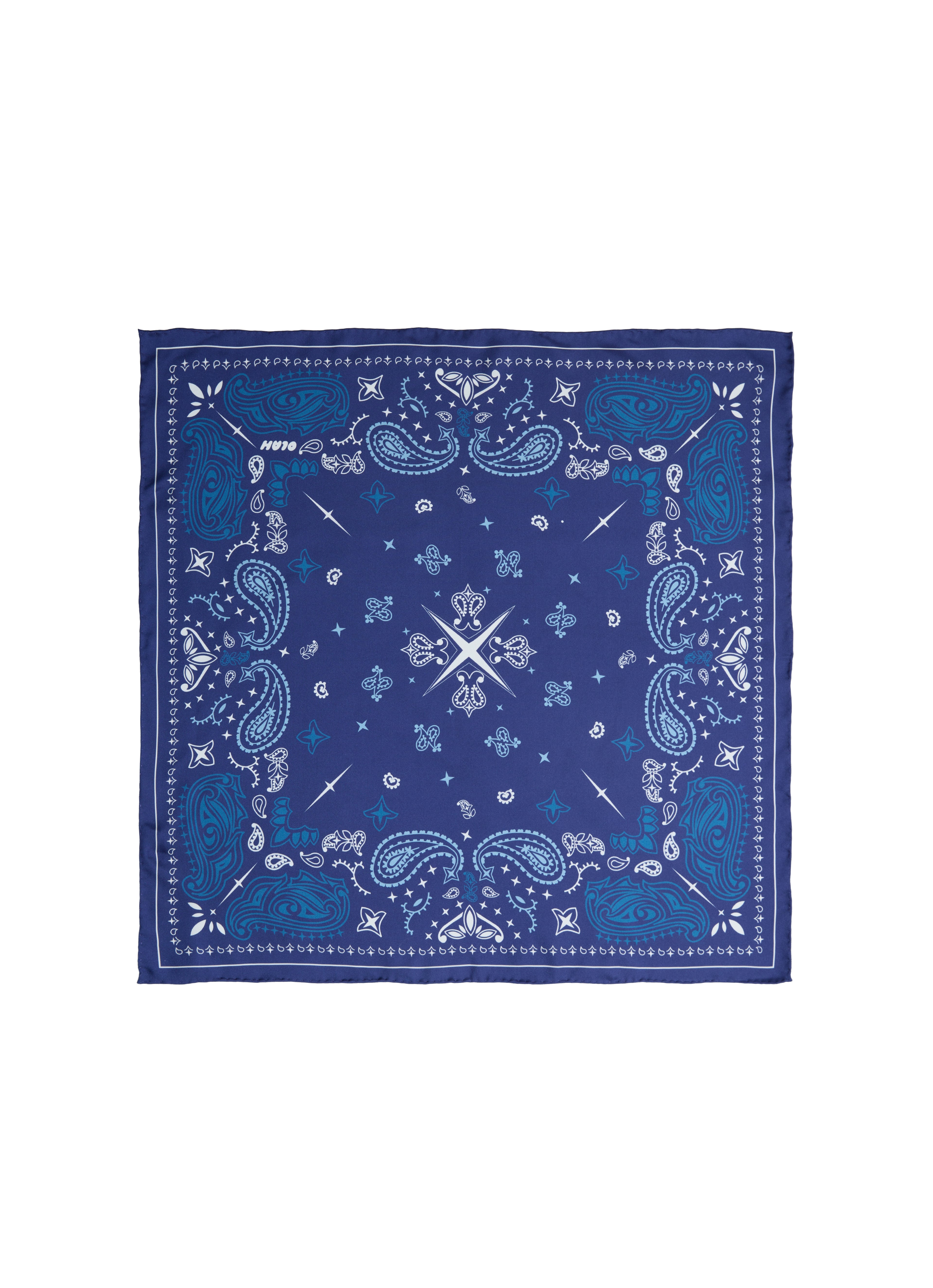 Paisley Silk Bandana Scarf - Midnight Navy