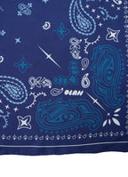 Paisley Silk Bandana Scarf - Midnight Navy