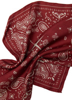 Paisley Silk Bandana Scarf - Ruby Burgundy