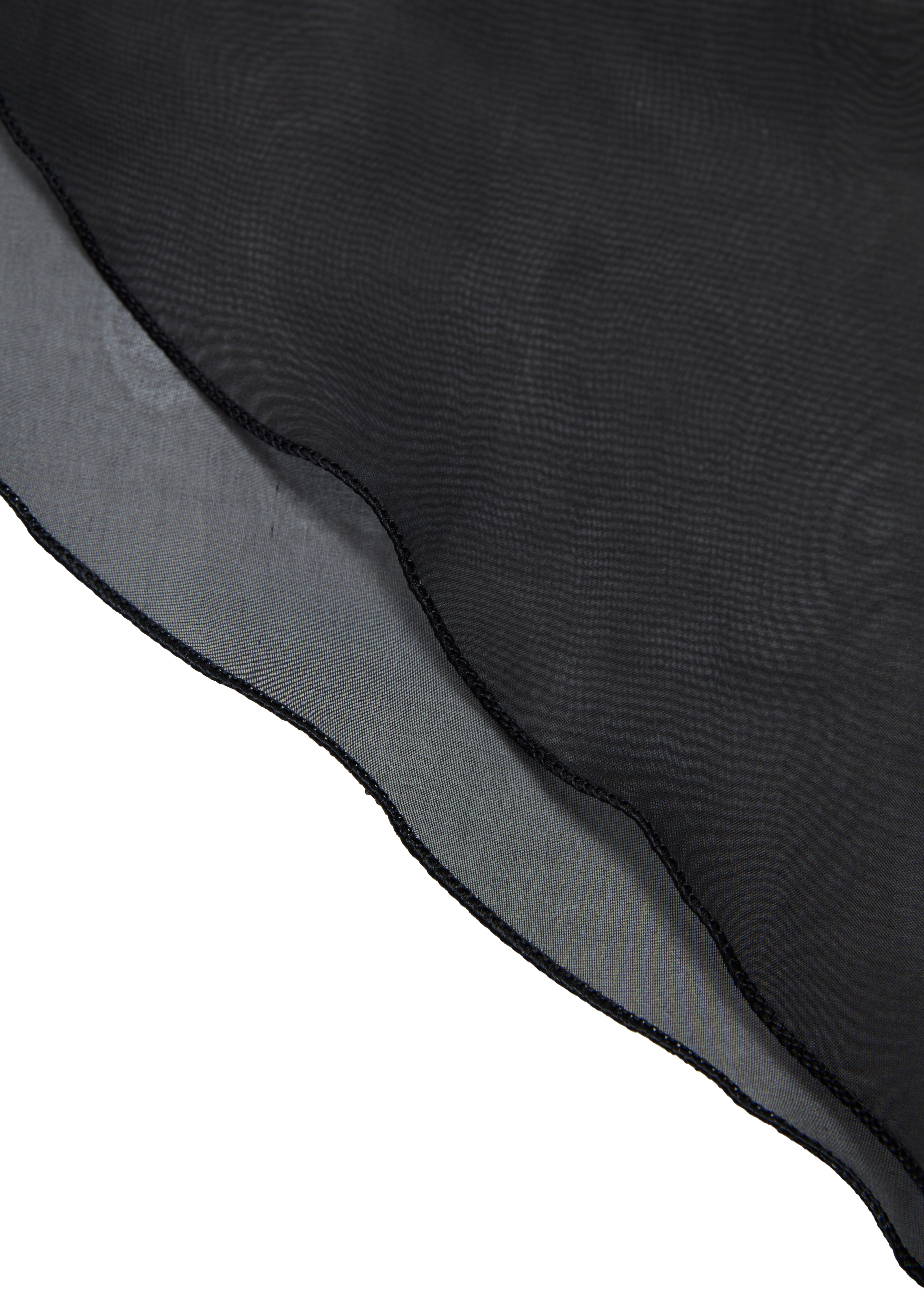 Silk Organza Triangle Scarf - Black