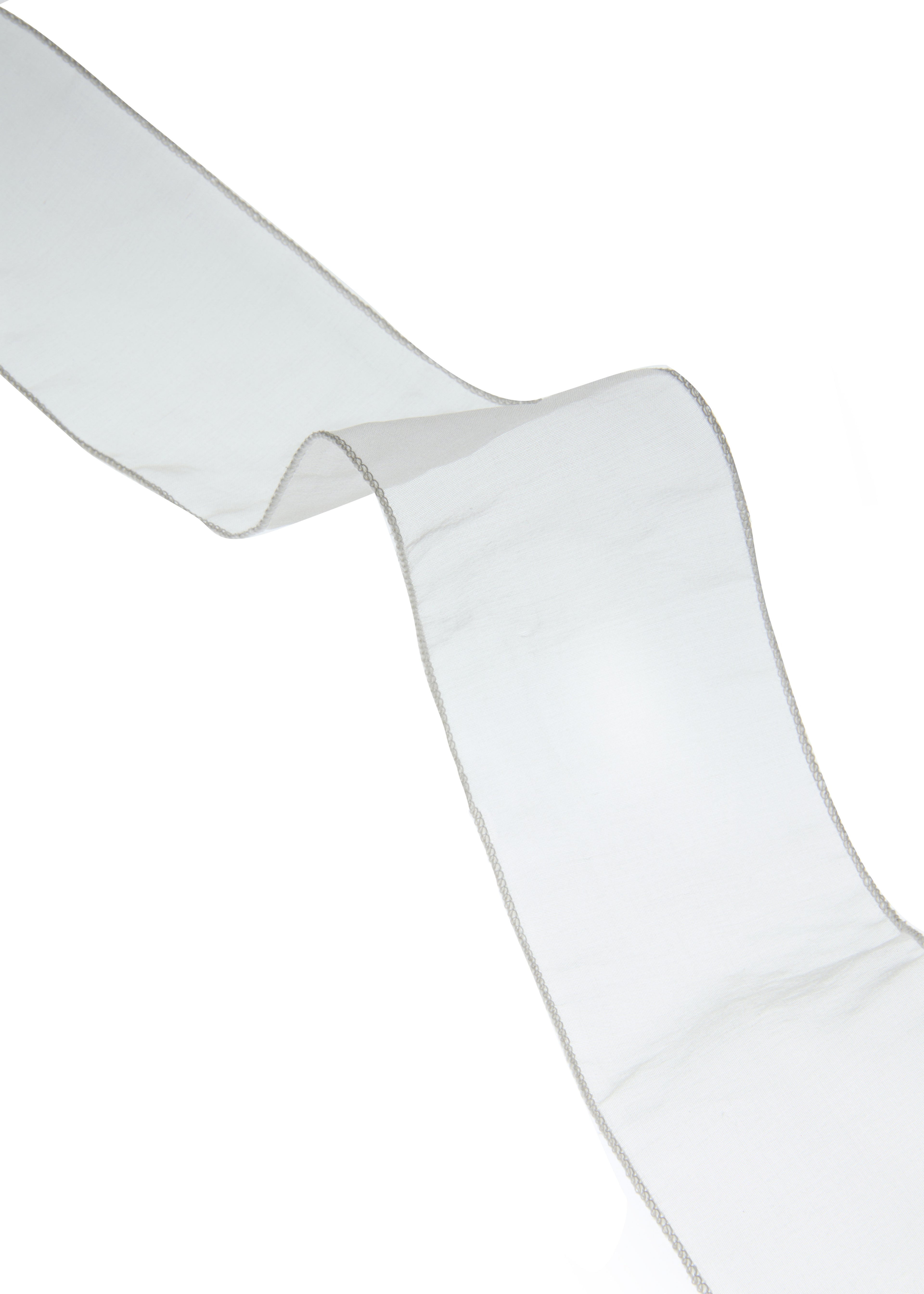 Silk Organza Skinny Scarf - White