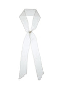 Silk Organza Skinny Scarf - White