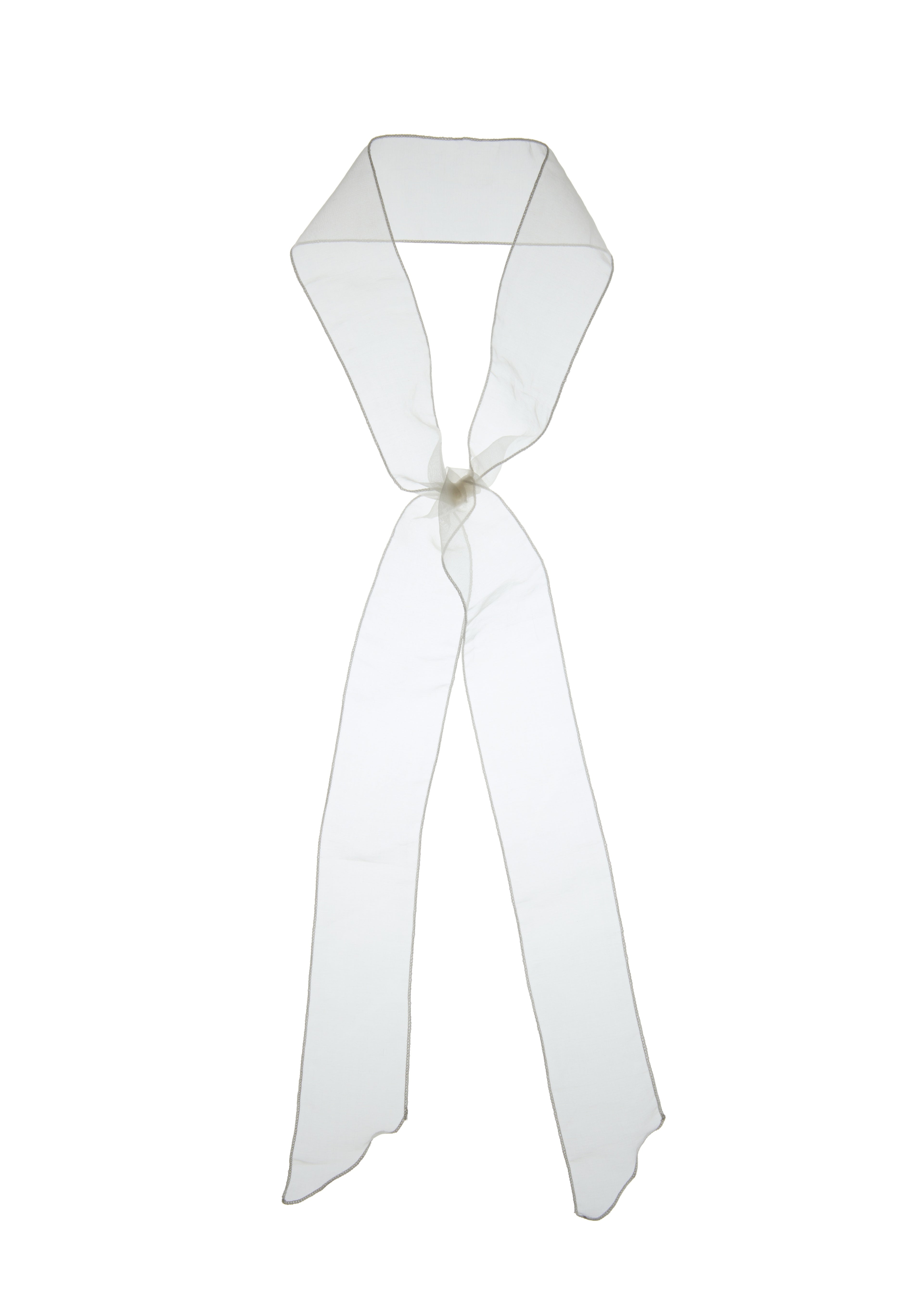 Silk Organza Skinny Scarf - White