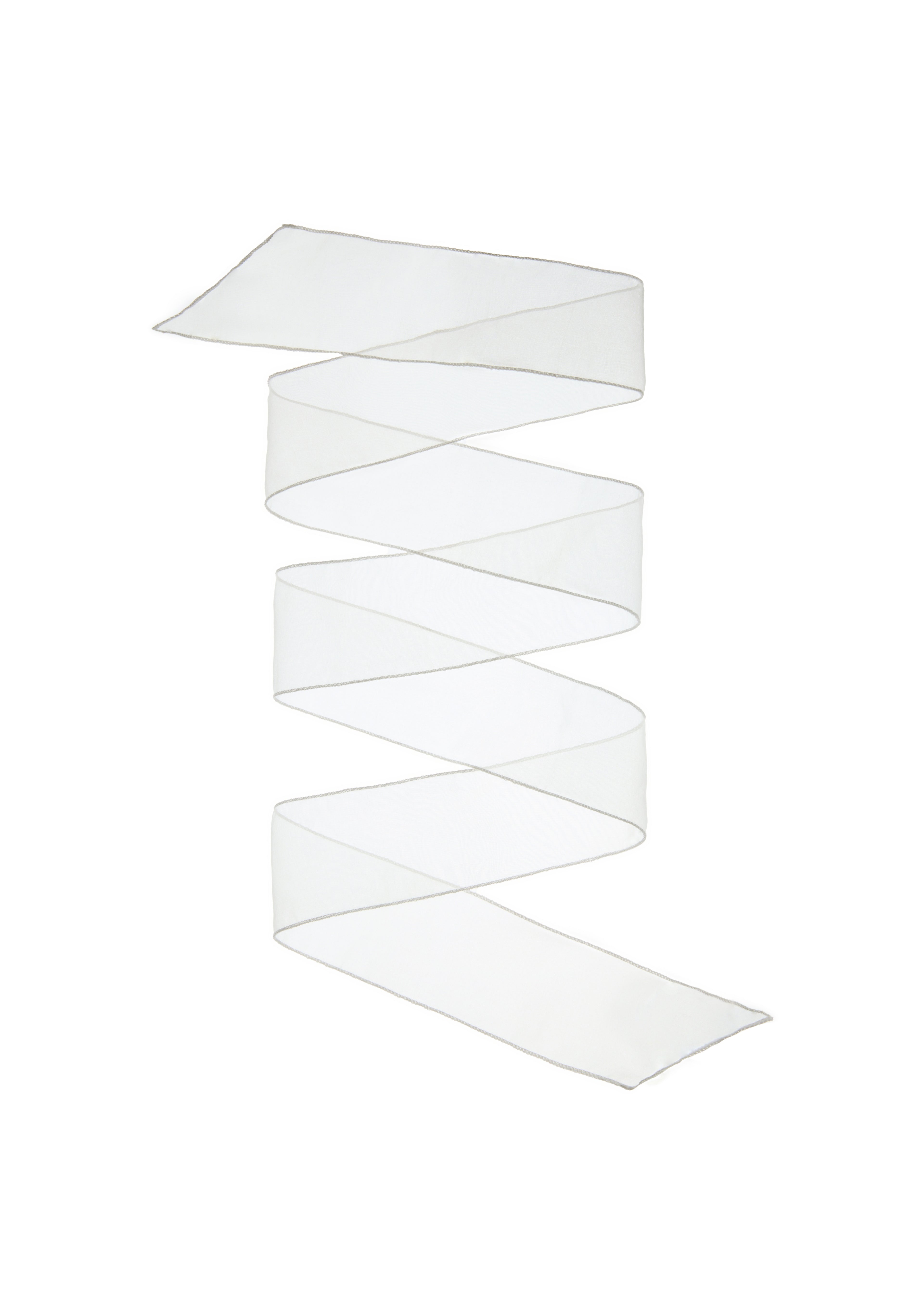Silk Organza Skinny Scarf - White