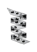 Whispers of Frida Silk Organza Embroidered Skinny Scarf - Black
