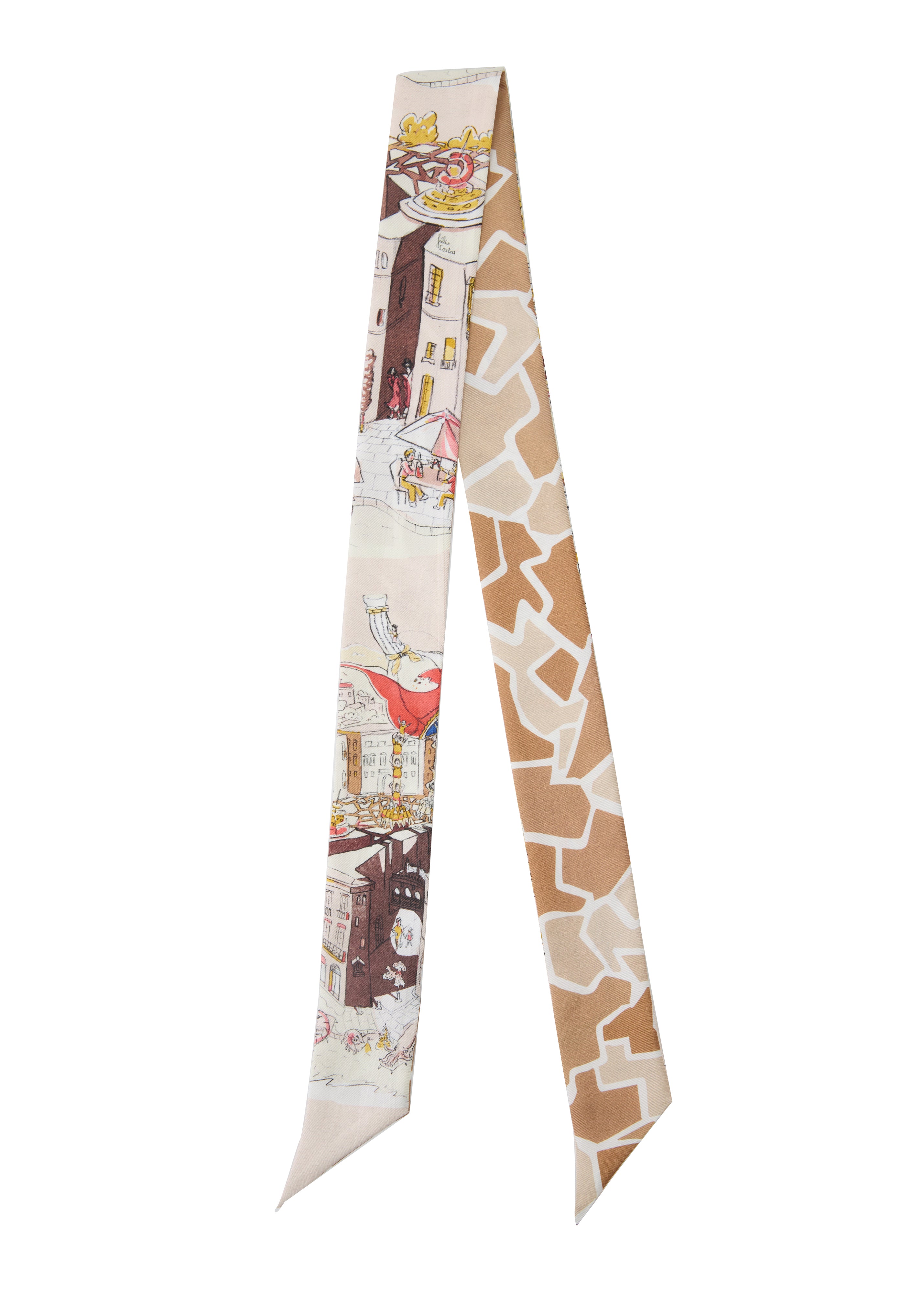 Barcelona Silk Skinny Scarf - Gothic Brown