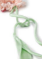 Calla Lily Silk Hair Tie Scrunchie - Pink and Green
