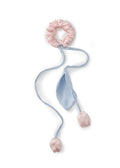 Tulip Silk Hair Tie Scrunchie - Pink and Blue