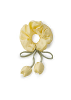 Tulip Silk Hair Tie Scrunchie - Lemon Mist