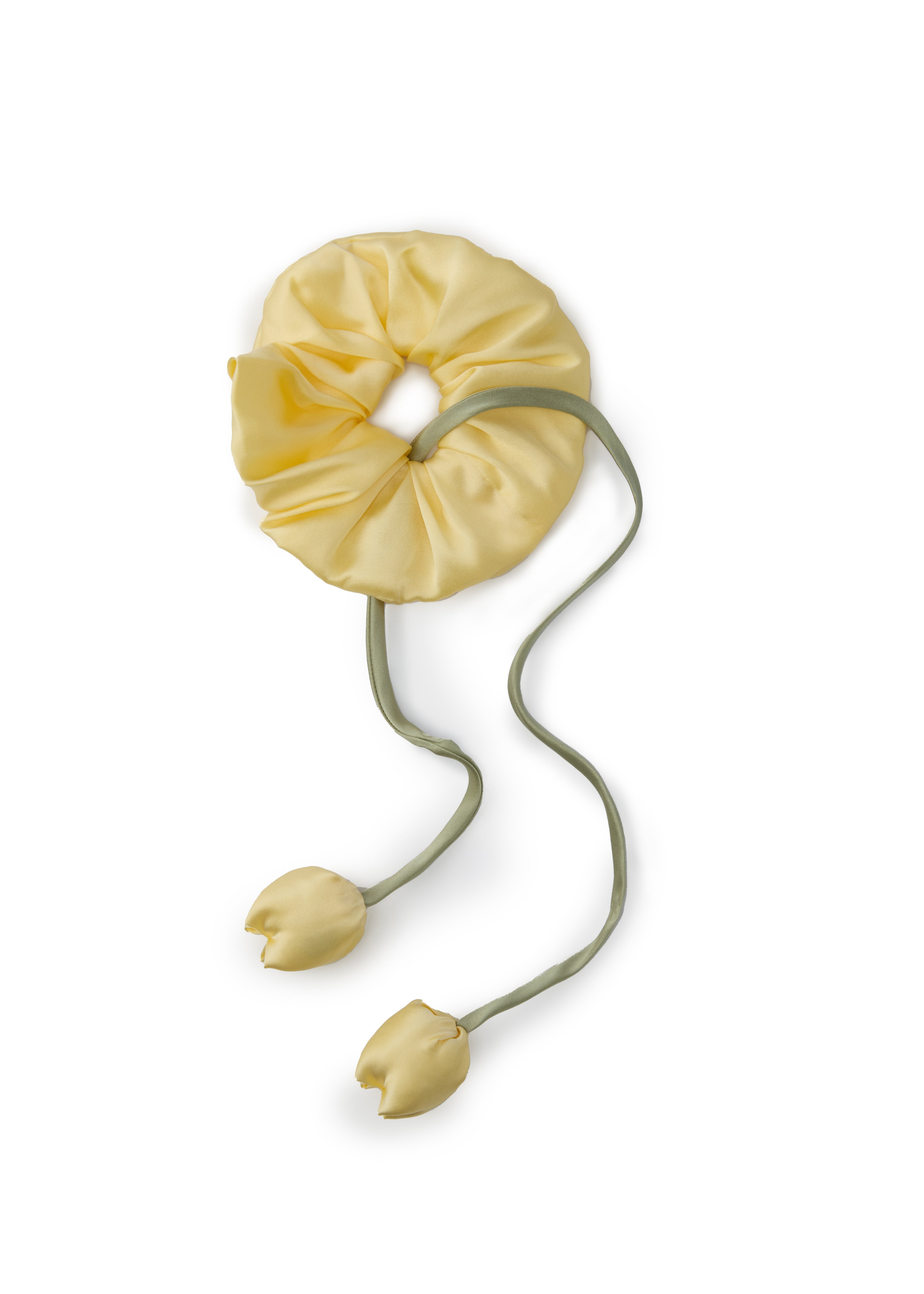 Tulip Silk Hair Tie Scrunchie - Lemon Mist