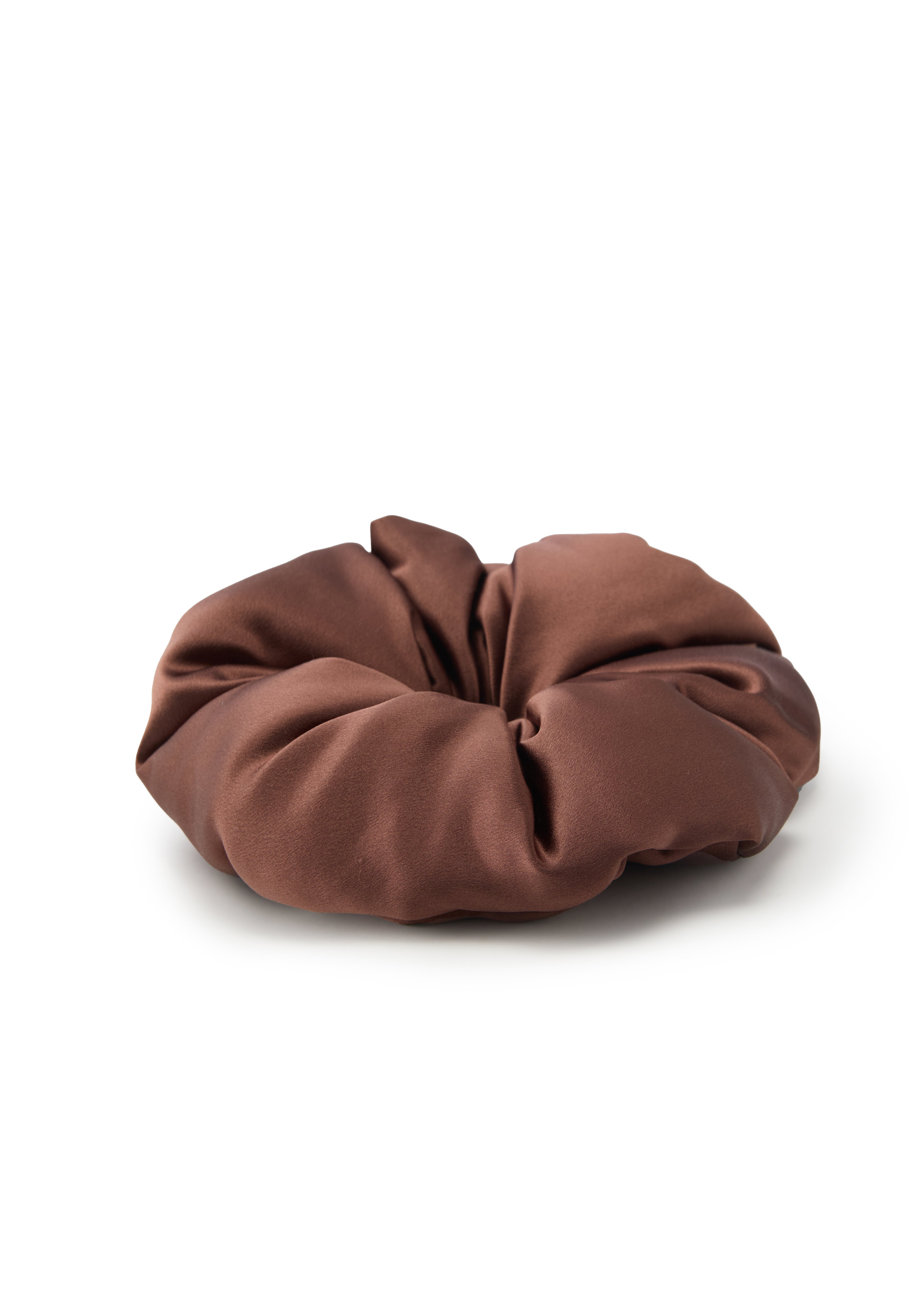 Olah Silk Marshmallow Scrunchie - Cocoa Mouse