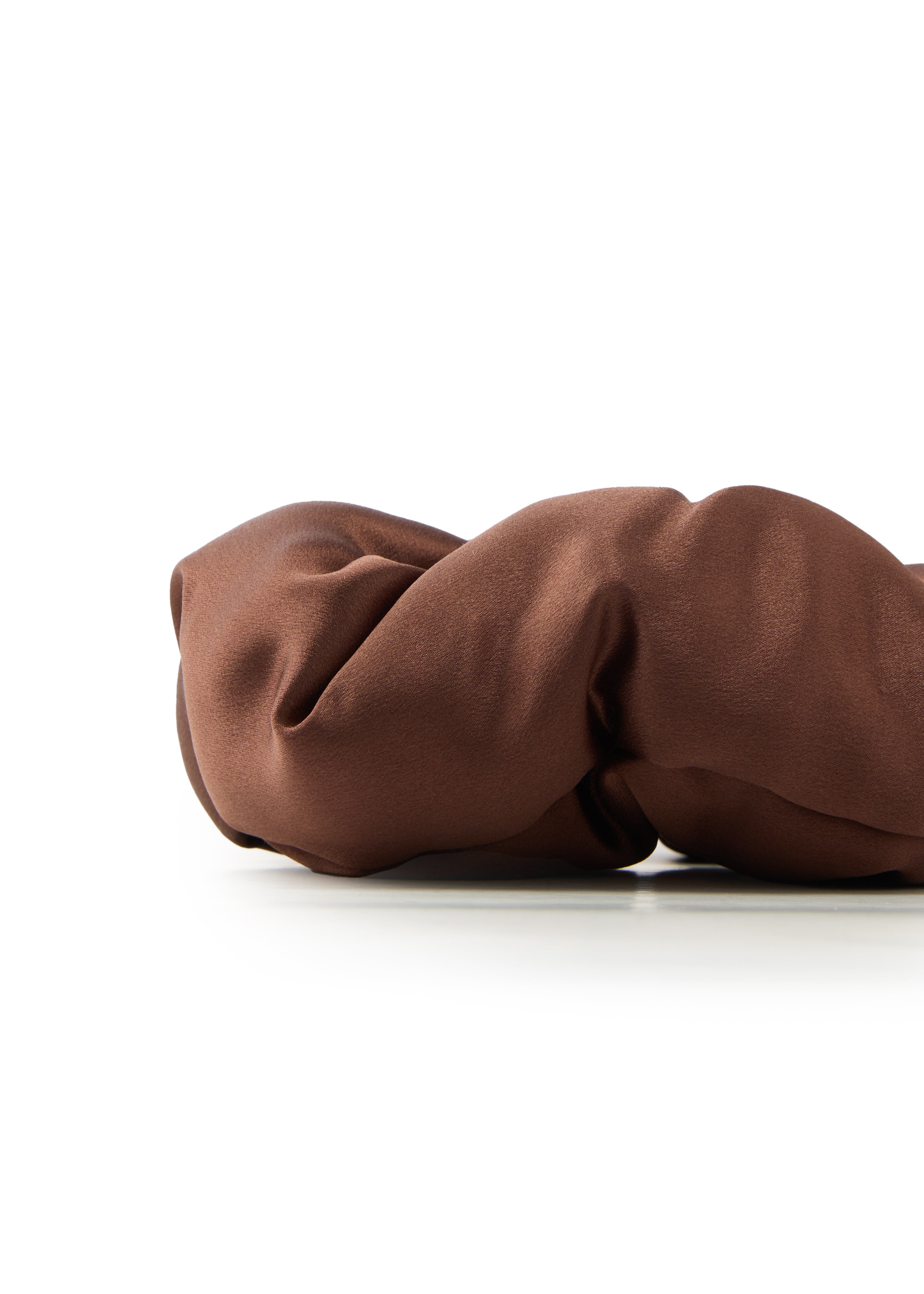 Olah Silk Marshmallow Scrunchie - Cocoa Mouse