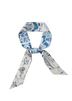Barcelona Silk Skinny Scarf - Mediterranean Blue