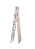 Rome Silk Skinny Scarf - Roman Blush