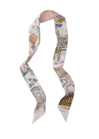 Rome Silk Skinny Scarf - Roman Blush
