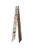 Rome Silk Skinny Scarf - Soft Limestone