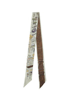 Rome Silk Skinny Scarf - Soft Limestone