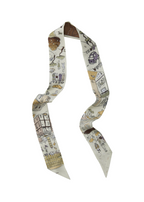 Rome Silk Skinny Scarf - Soft Limestone