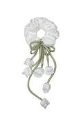 Lily of the Valley Silk Hair Tie Scrunchie - White