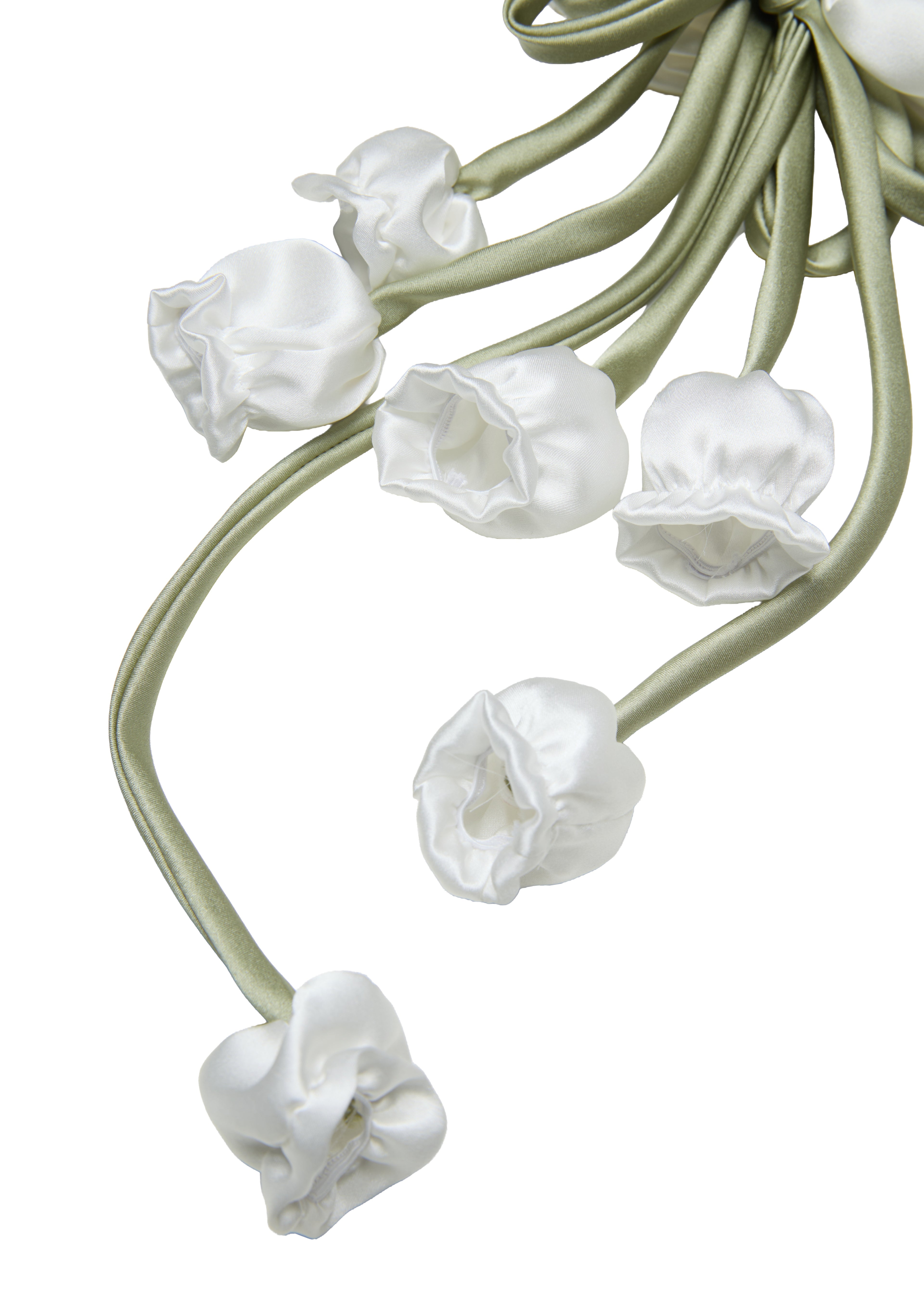Lily of the Valley Silk Hair Tie Scrunchie - White