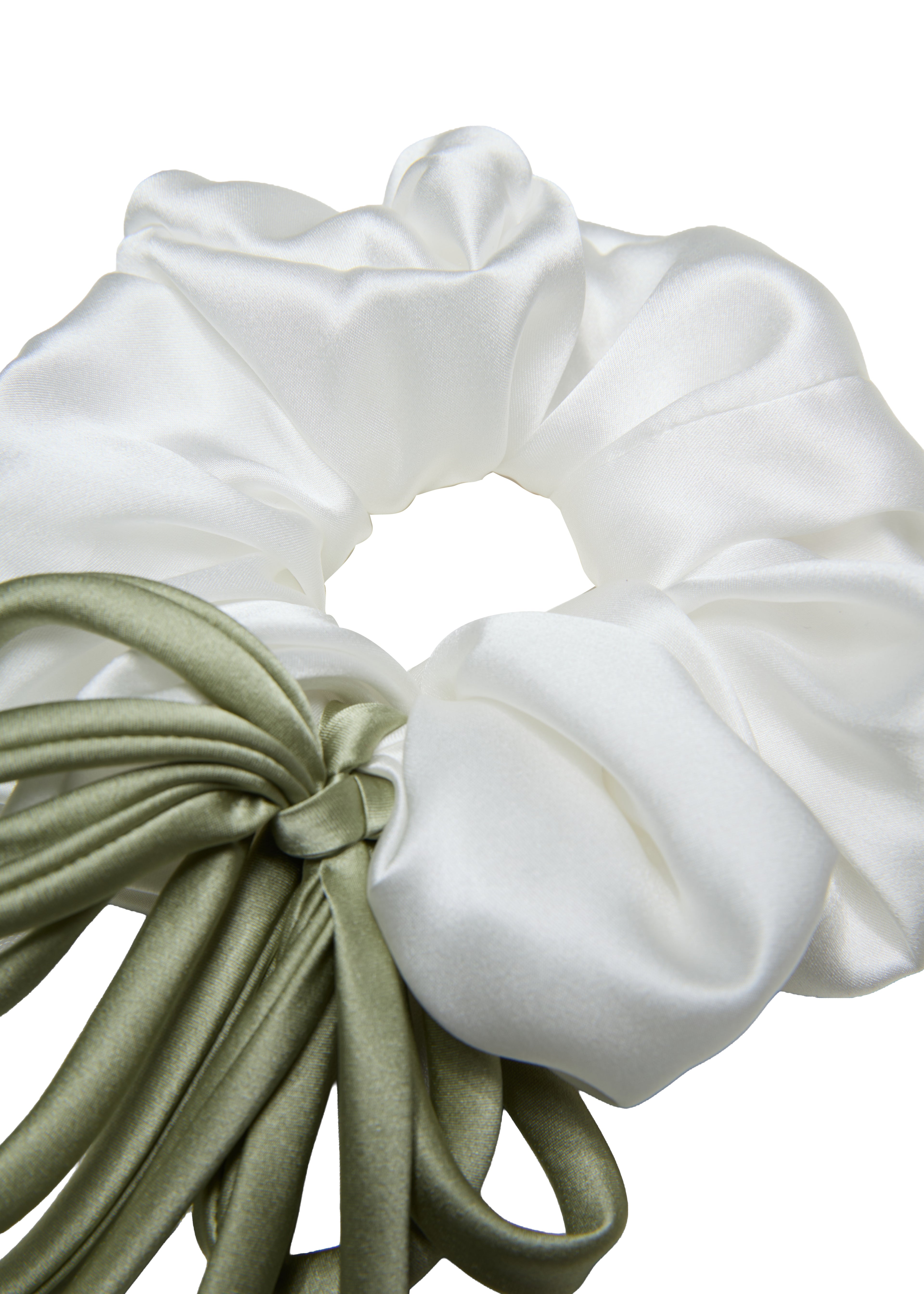 Lily of the Valley Silk Hair Tie Scrunchie - White