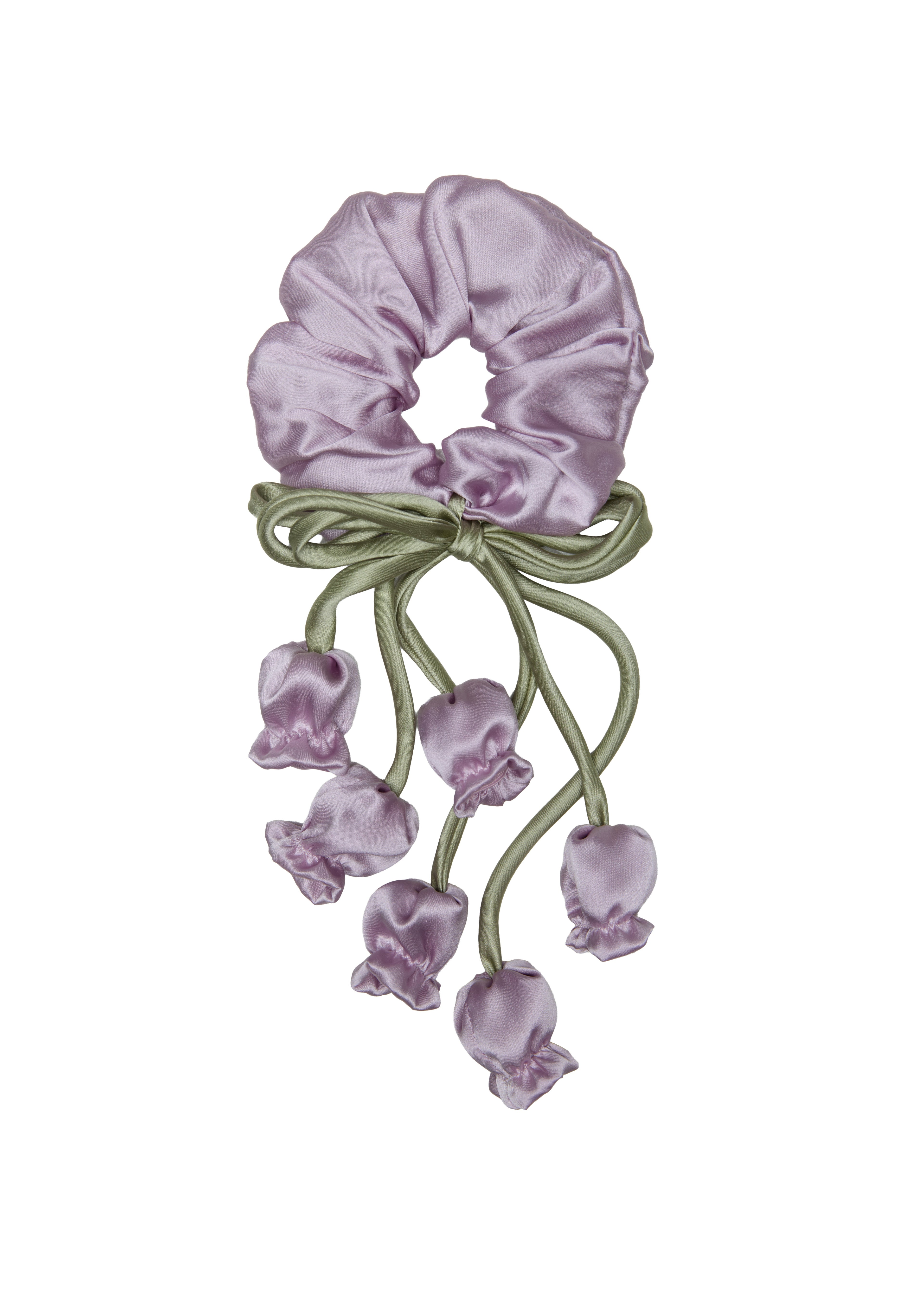 Lily of the Valley Silk Hair Tie Scrunchie - Purple