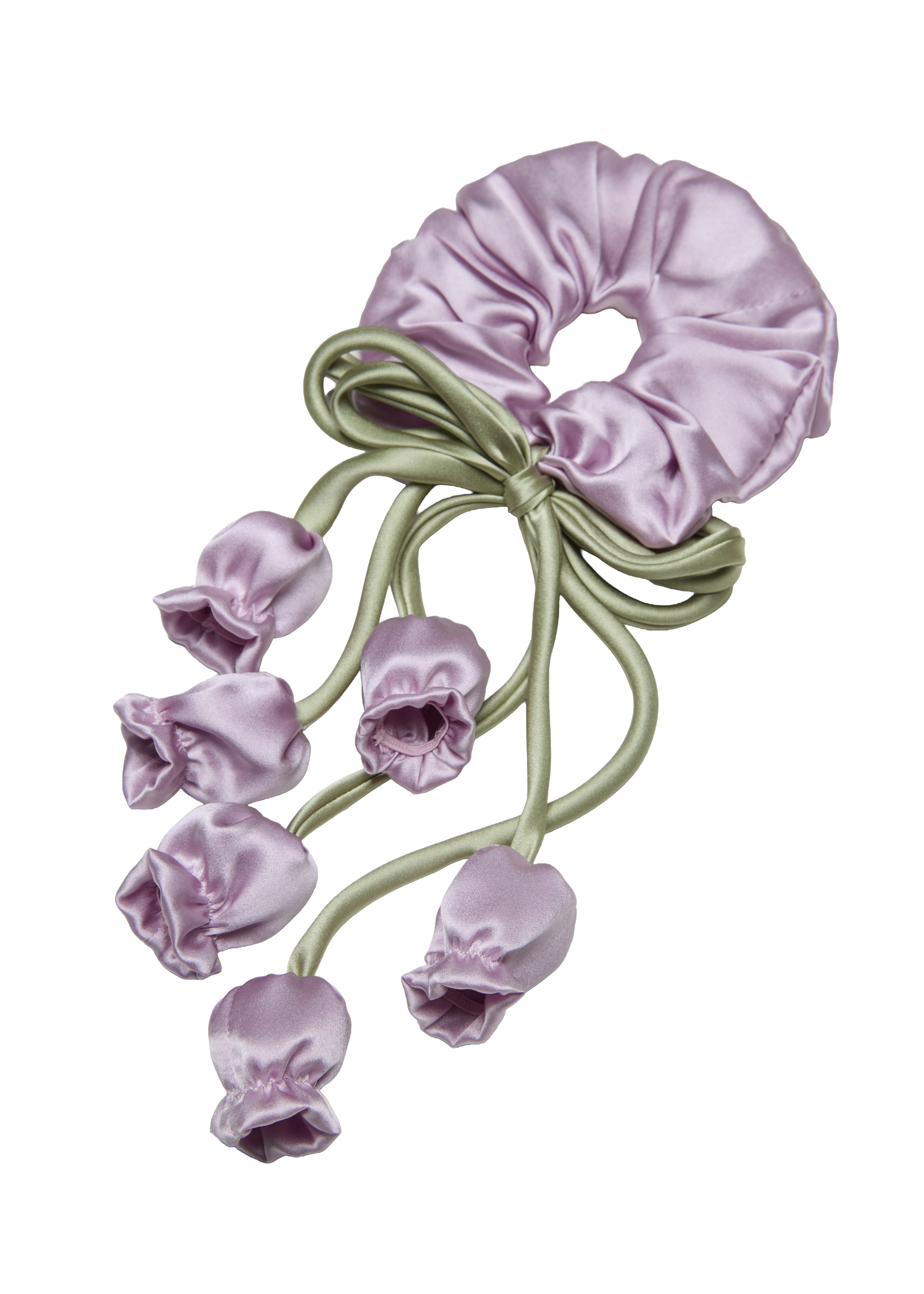 Lily of the Valley Silk Hair Tie Scrunchie - Purple