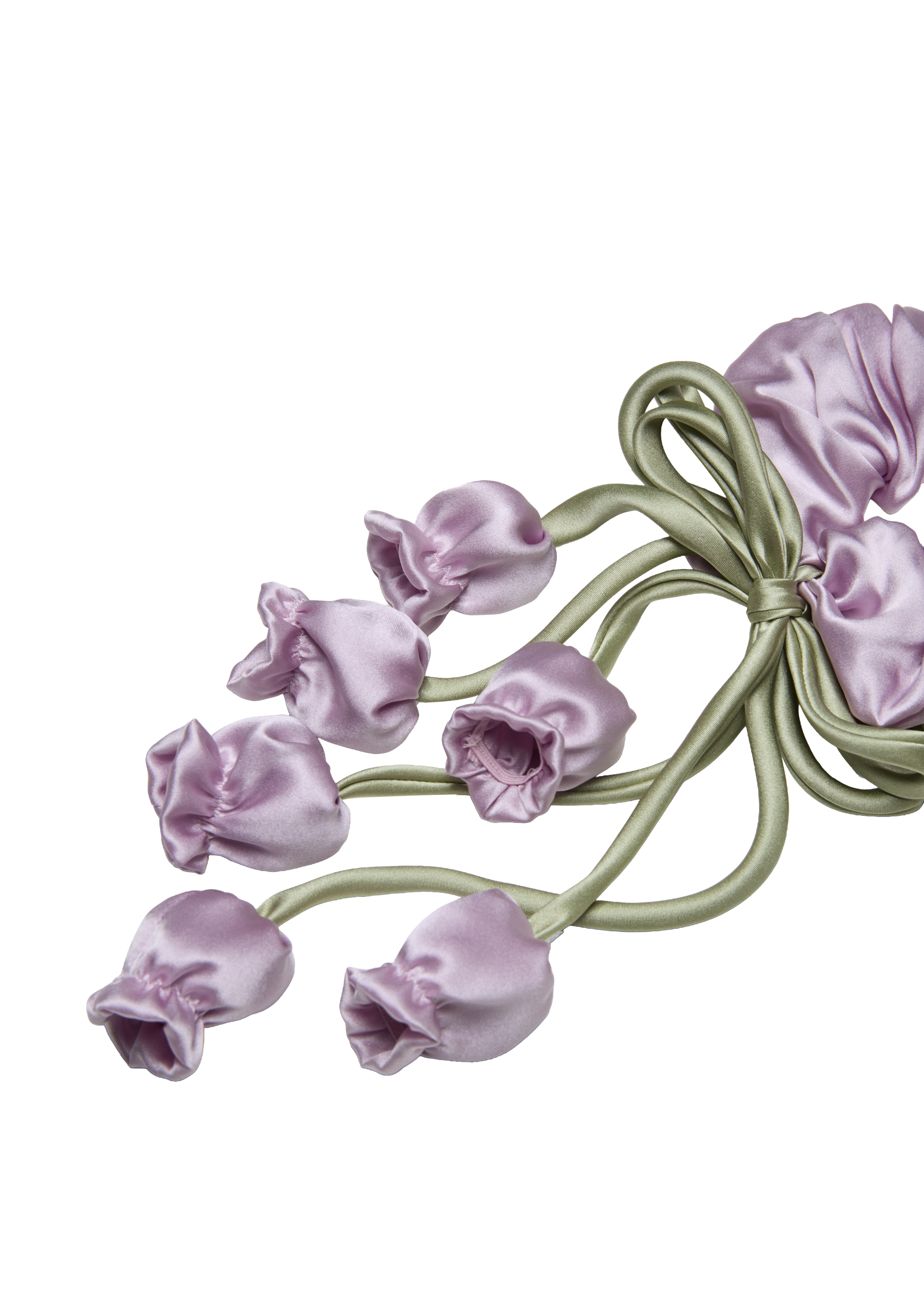 Lily of the Valley Silk Hair Tie Scrunchie - Purple