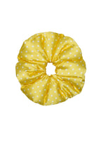 Olah Silk Marshmallow Scrunchie - Lemon Polka